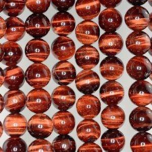12mm Mahogany Red Tiger Eye Gemstone Grade Aa Round Loose Beads 8 Inch Half Strand Lot 1,2,6,12 And 50 (90186253-737)