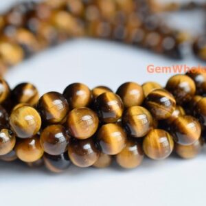 15.5" Aa 8mm/10mm/12mm Natural Yellow Tiger Eye Stone Round Beads, Diy Beads, Jewelry Making Supply