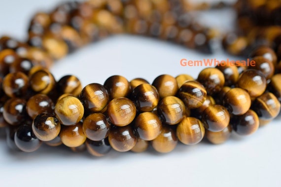15.5" Aa 8mm/10mm/12mm Natural Yellow Tiger Eye Stone Round Beads, Diy Beads, Jewelry Making Supply