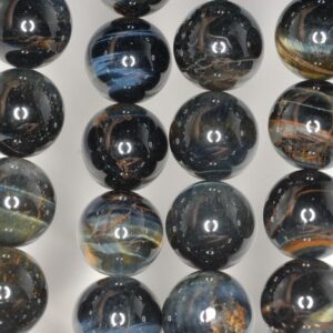 16mm Blue Tiger Eye Gemstone Hawk Eye Grade Ab Round 16mm Loose Beads 7.5 Inch Half Strand Lot 1,2 And 6 (90186269-739)