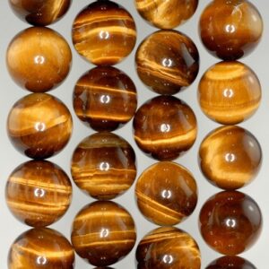 16mm Cognac Tiger Eye Gemstone Yellow Grade Aaa Round Loose Beads 7.5 Inch Half Strand Lot 1,2, And 6 (90186176-735)