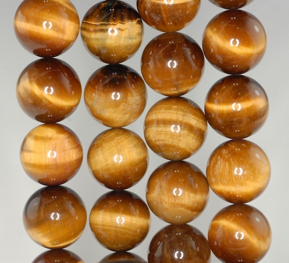 16mm Cognac Tiger Eye Gemstone Grade Aaa Yellow Round Loose Beads 7.5 Inch Half  Strand (90186178-736)