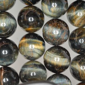 18mm Blue Tiger Eye Gemstone Hawk Eye Grade A Round 18mm Loose Beads 7 Inch Half Strand Lot 1,2 And 6 (90186263-741)