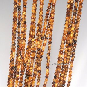2mm Cognac Tiger Eye Gemstone Round 2mm Loose Beads 16 Inch Full Strand Lot 1,2,6,12 And 50 (90113959-107 - 2mm A)