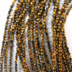 3mm round tiger eye beads, 15.5 inch