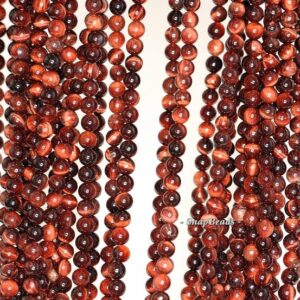 3mm Mahogany Red Tiger Eye Gemstone Copper Red Round 3mm Loose Beads 16 Inch Full Strand Lot 1,2,6,12 And 50 (90147927-107-3mm F)