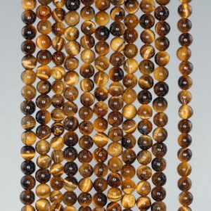 4mm Dark Cognac Tiger Eye Gemstone Yellow Grade Ab Round Loose Beads 15 Inch Full Strand Lot 1,2,6,12 And 50 (90186212-732)