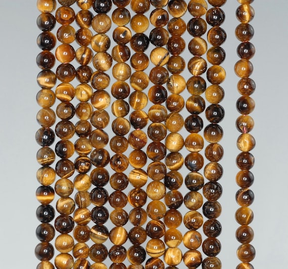 4mm Dark Cognac Tiger Eye Gemstone Yellow Grade Ab Round Loose Beads 15 Inch Full Strand Lot 1,2,6,12 And 50 (90186212-732)