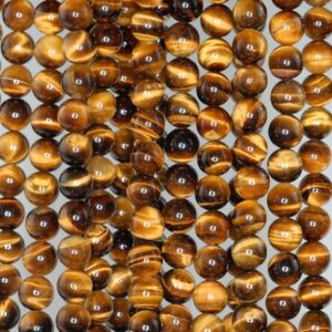 6mm Cognac Tiger Eye Gemstone Yellow Grade Aa Round Loose Beads 15 Inch Full Strand Lot 1,2,6,12 And 50 (90186210-732)