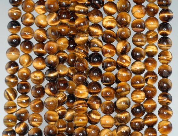 6mm Cognac Tiger Eye Gemstone Yellow Grade Aa Round Loose Beads 15 Inch Full Strand Lot 1,2,6,12 And 50 (90186210-732)