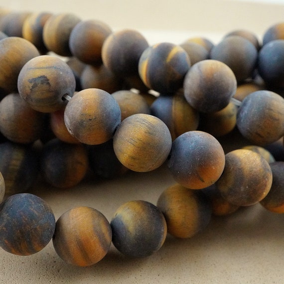 Tiger Eye Beads (round)(matte)(4mm)(6mm)(8mm)(10mm)(12mm)(16"strand)