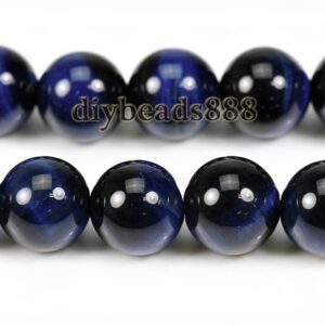 Deep Blue Tiger Eye smooth round beads,6mm 8mm 10mm for Choice,15" full strand