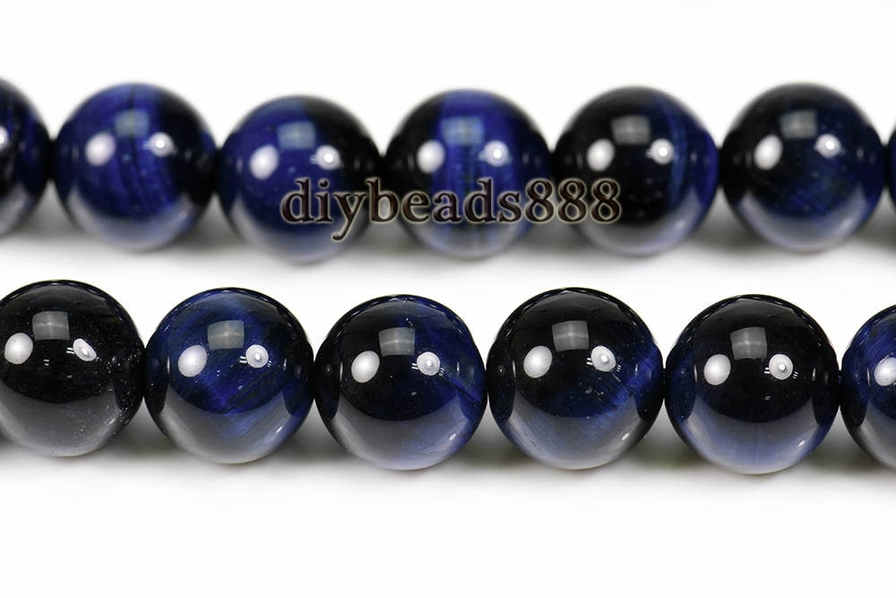 Deep Blue Tiger Eye Smooth Round Beads,6mm 8mm 10mm For Choice,15" Full Strand