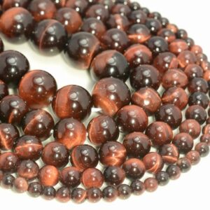 Mahogany Red Tiger Eye Gemstone Grade Aaa 4mm 6mm 8mm 10mm 12mm Round Loose Beads 15.5 Inch Full Strand Bulk Lot 1,2,6,12 And 50