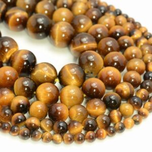 Yellow Tiger Eye Gemstone Grade Aa 4mm 6mm 8mm 10mm 12mm Round Loose Beads 15.5 Inch Full Strand Lot 1,2,6,12 And 50
