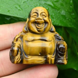 1.5' Tiger Eyes Stone Buddha Statues,hand Carved Crystal Buddha,healing Decor,for Gift Buddha,lucky Buddha Decor.room Decor.