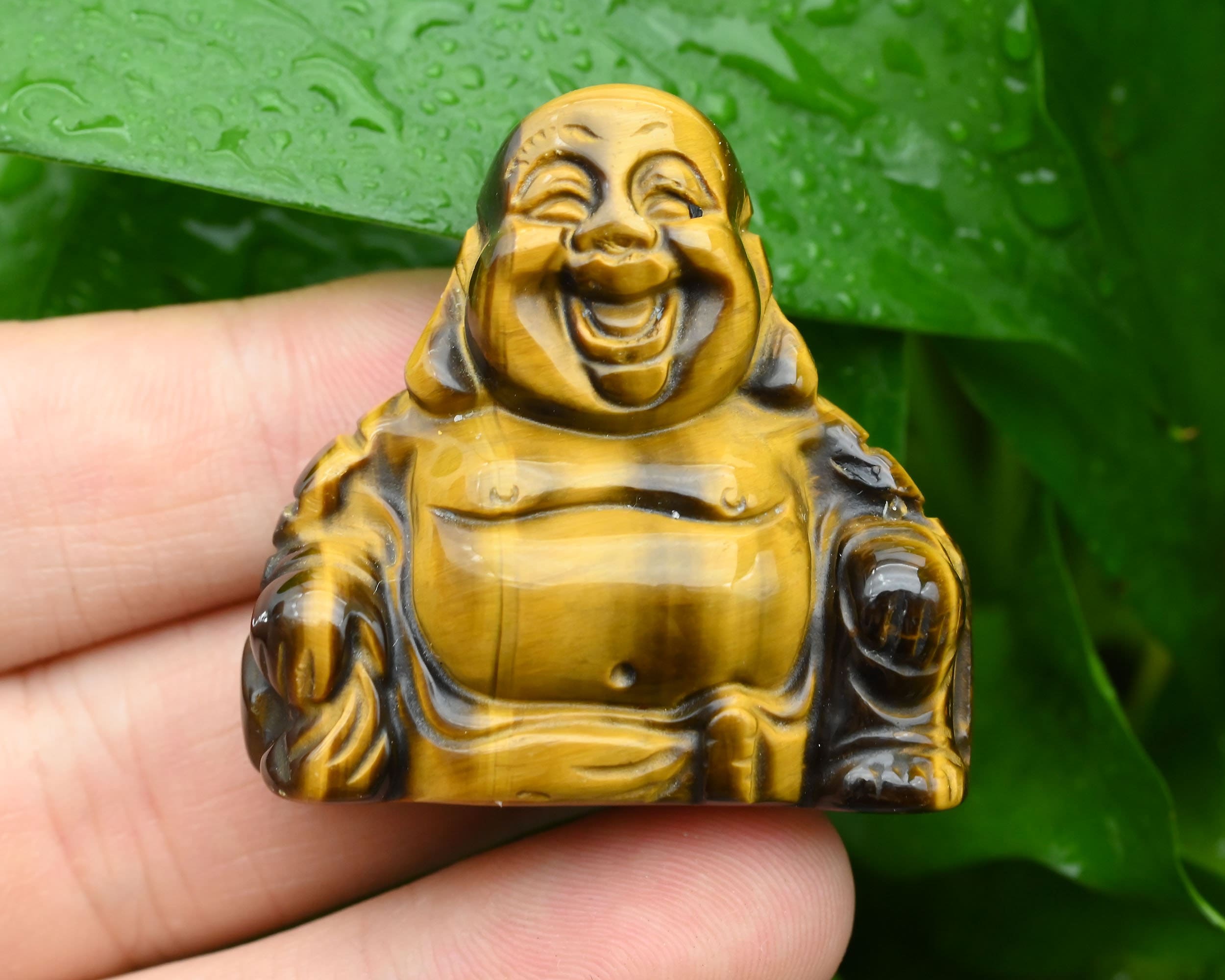 1.5' Tiger Eyes Stone Buddha Statues,hand Carved Crystal Buddha,healing Decor,for Gift Buddha,lucky Buddha Decor.room Decor.