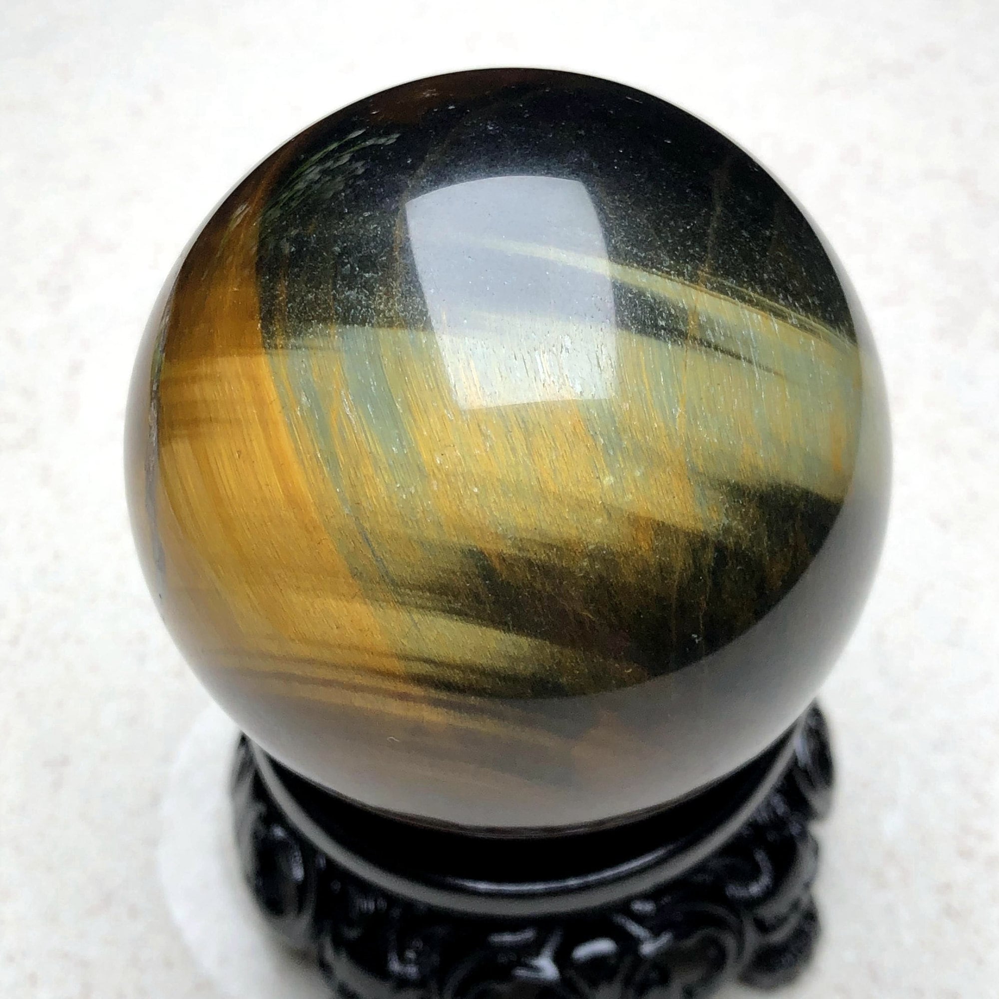 1.93"natural Yellow Blue Tiger's Eye Small Sphere,charming Solid Crystal Ball, Flashy Gems Sphere,boutique Ball,valentine Crystal Ball Gift