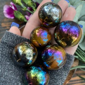 Aura Tigers Eye, Tiger’s Eye Sphere, Qty. 1, Enhanced.