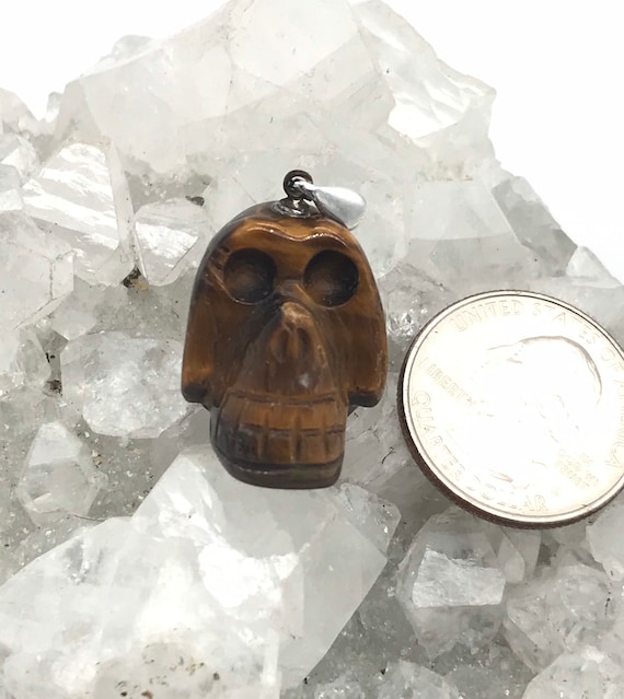 Carved Tigers Eye Skull