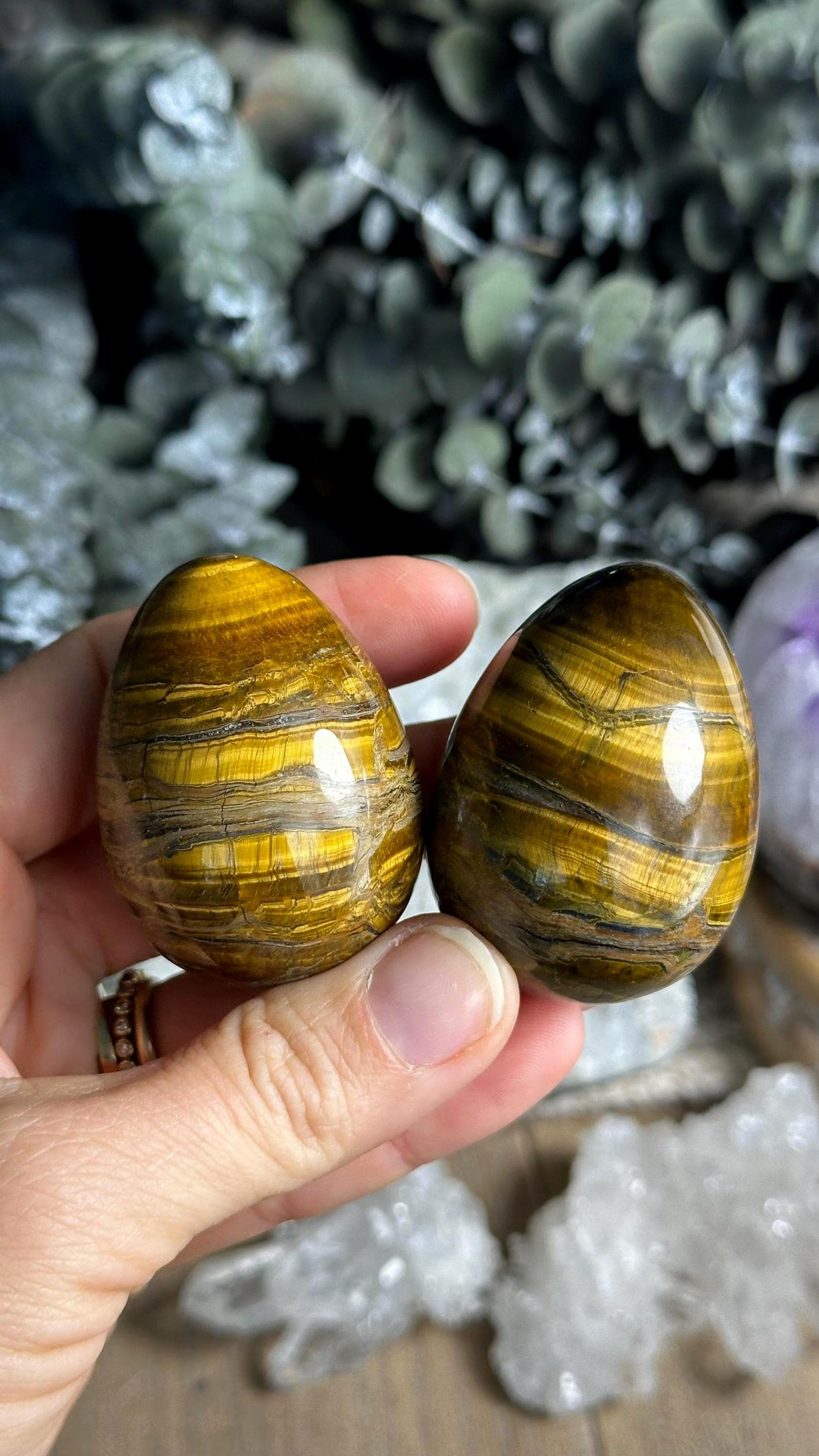 Tiger Eye Egg, 2”