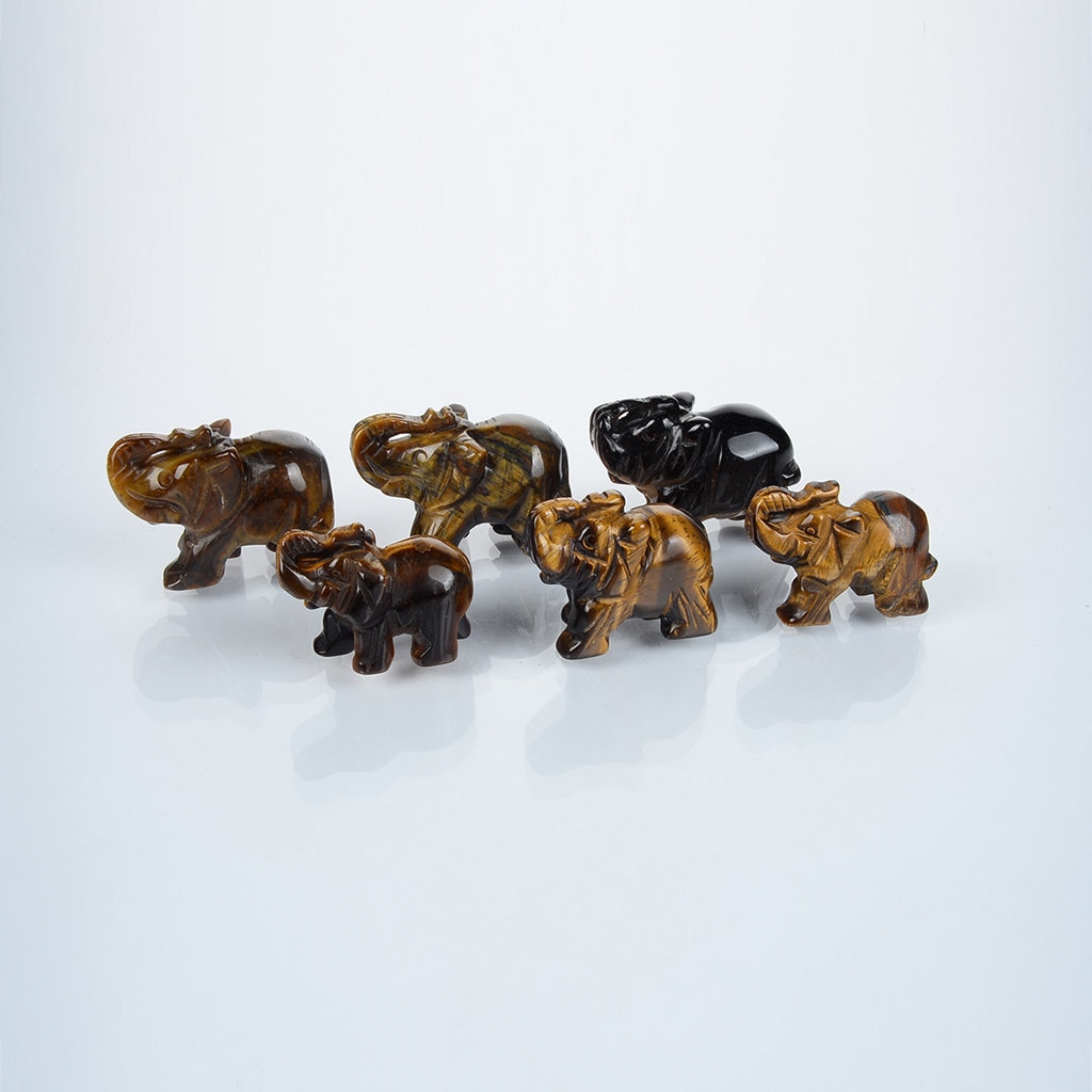Elephant Yellow Tiger Eye Statues,rooms Decor Figurine,popular Decor Statues,hand Engraving Yellow Tiger Eye Statues,delicate Statues