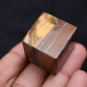 Natural Tiger Eye Cube Stone | Reiki And Chakra Healing Stone | Gold Tigers Eye Crystal Cube Stone | Crystal Cube Stone Crystal |