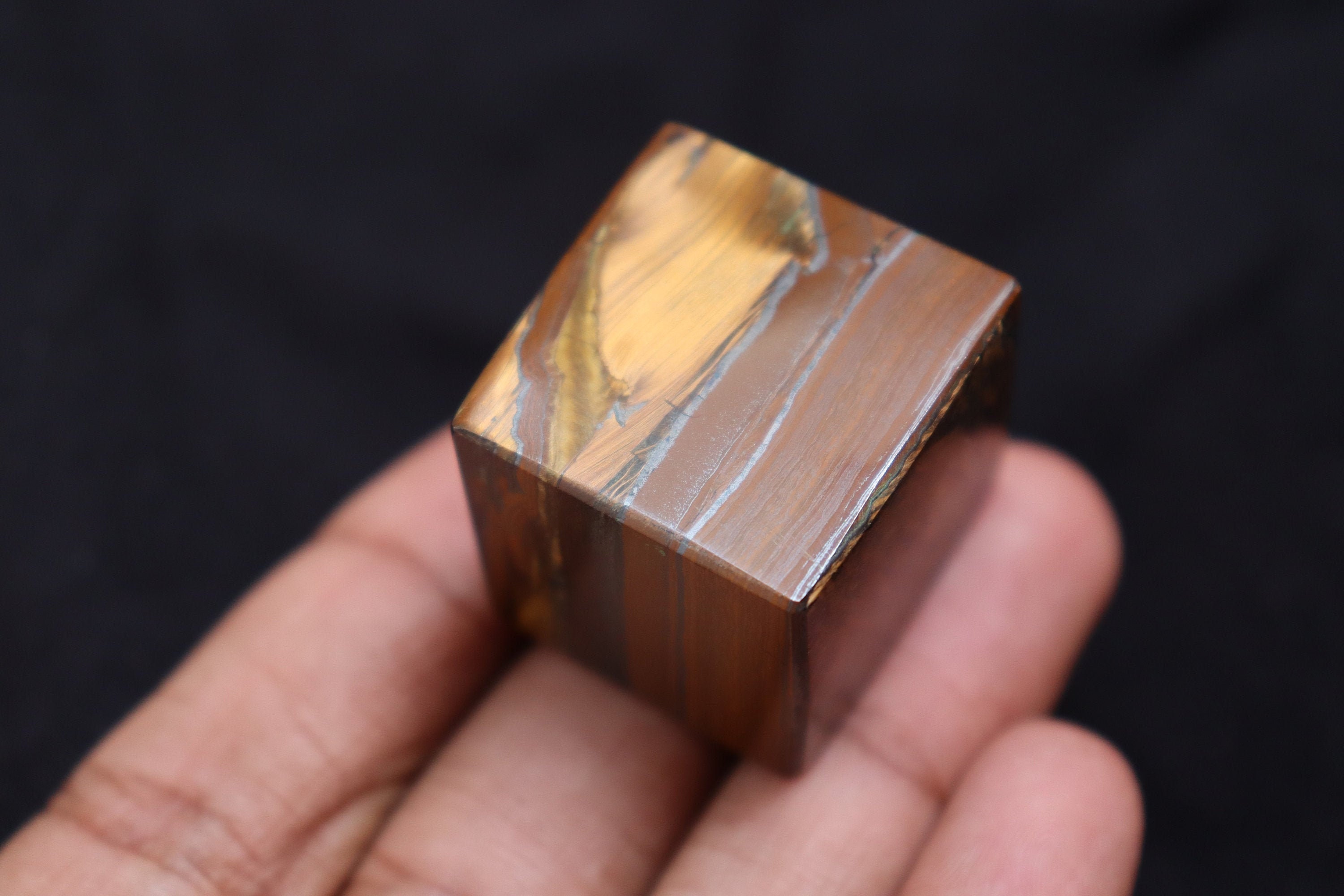 Natural Tiger Eye Cube Stone | Reiki And Chakra Healing Stone | Gold Tigers Eye Crystal Cube Stone | Crystal Cube Stone Crystal |