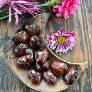 Red Tigers Eye Heart, Red Tigers Eye, Qty. 1 Mini Heart