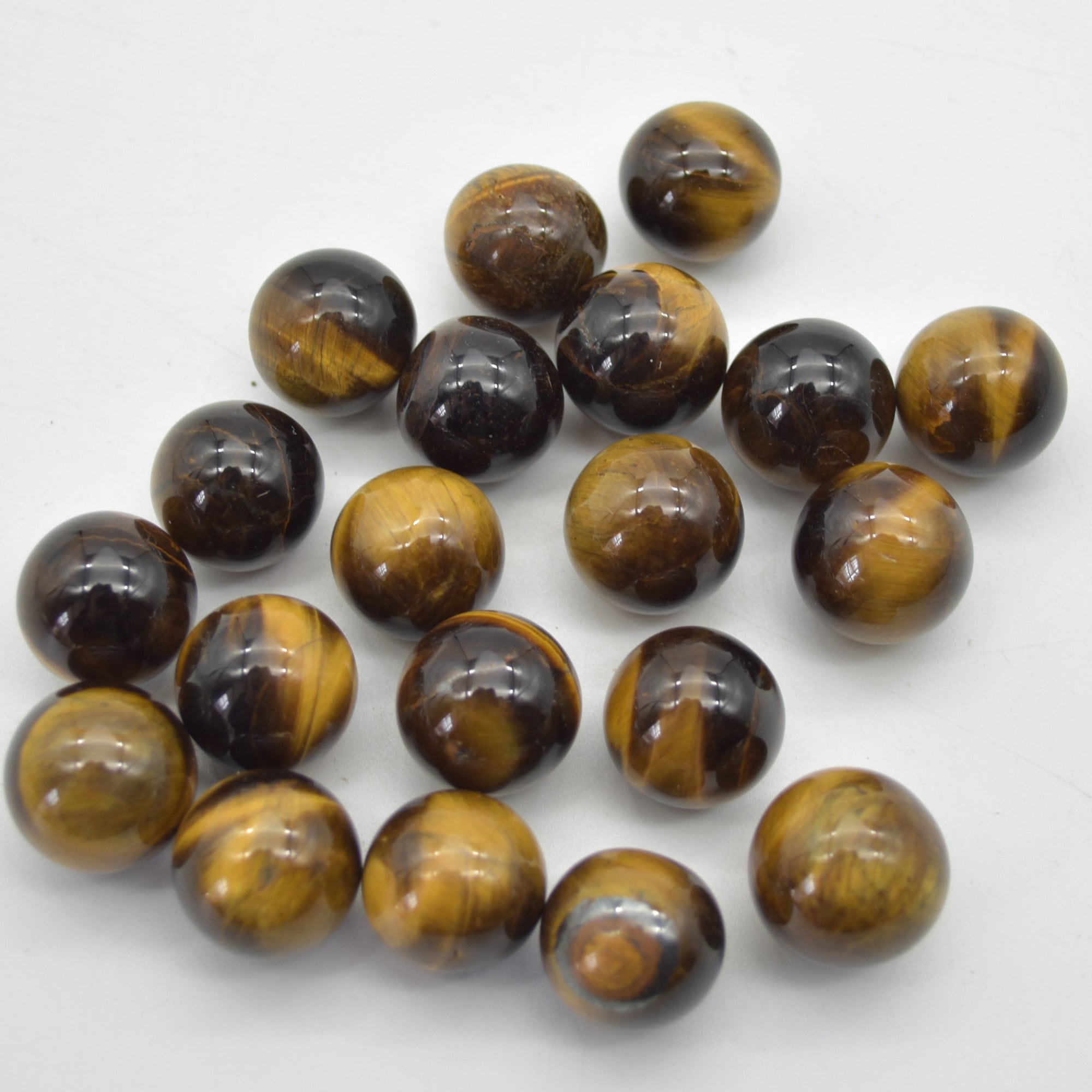 Tiger Eye Sphere Ball - 4 Count - 1.5cm - 1.6cm Mini Gemstone Sphere Ball