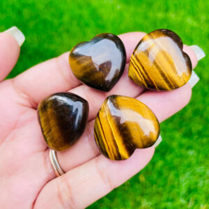 Tigers Eye Heart: Polished Crystal Gemstone (20-25 Mm)