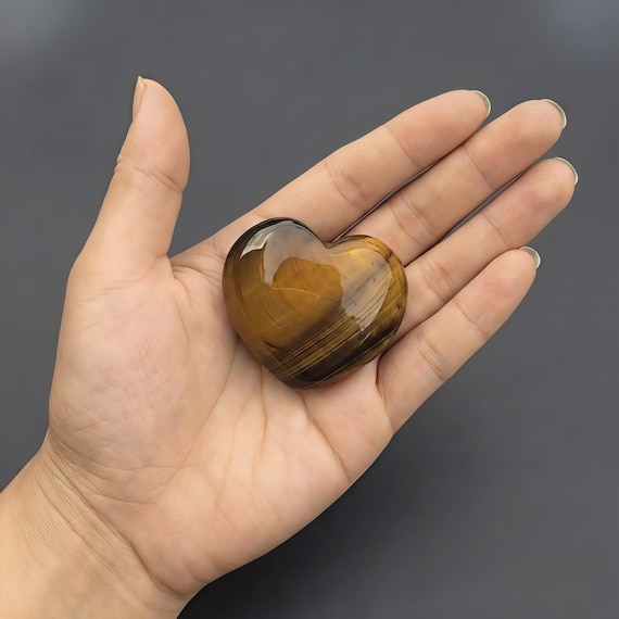 Tiger's Eye Heart Stone 40mm (1.5")