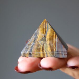 Tigers Eye Pyramid Power Confidence Spiritual Mastery