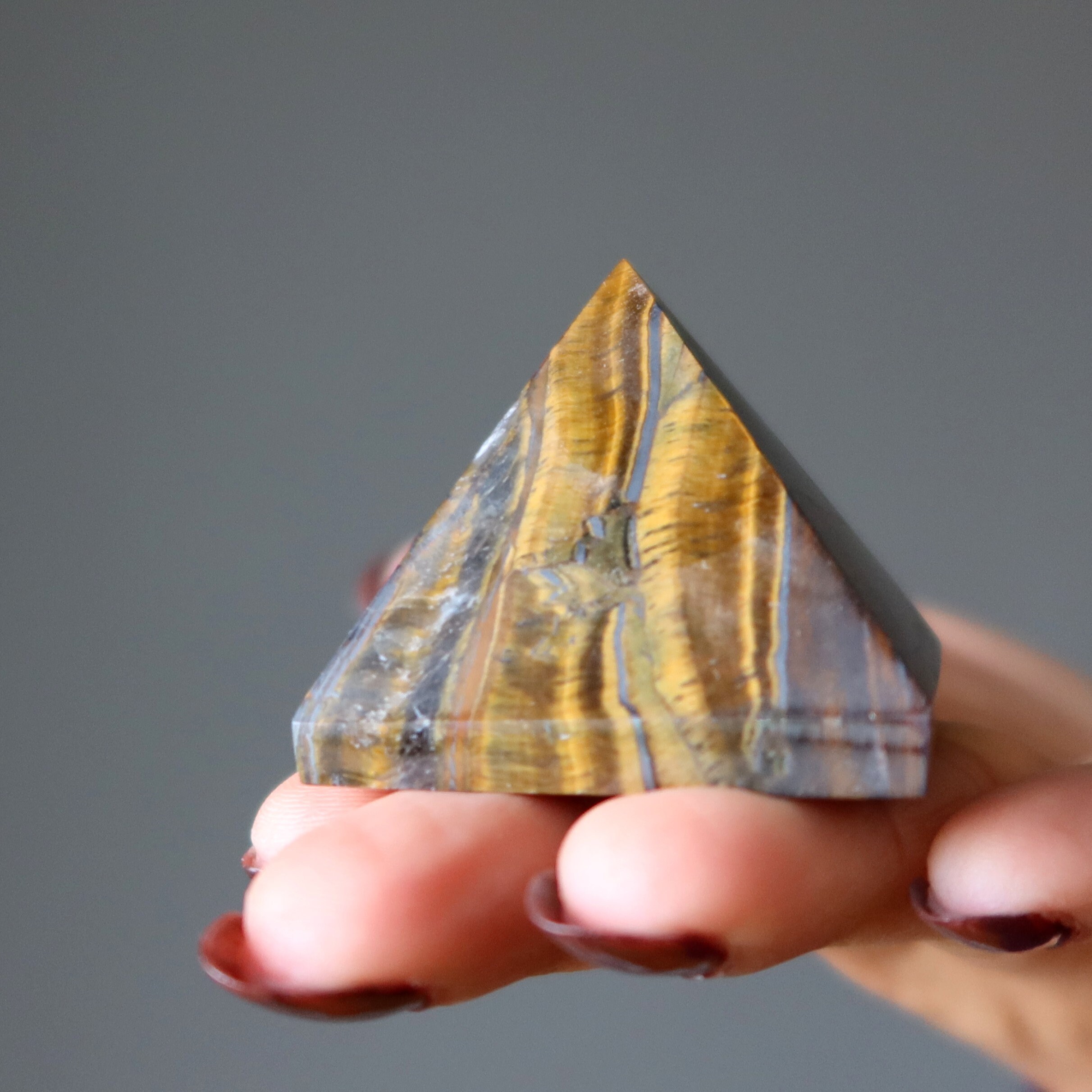 Tigers Eye Pyramid Power Confidence Spiritual Mastery