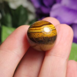 Tigers Eye Sphere: Polished Crystal Ball Carving