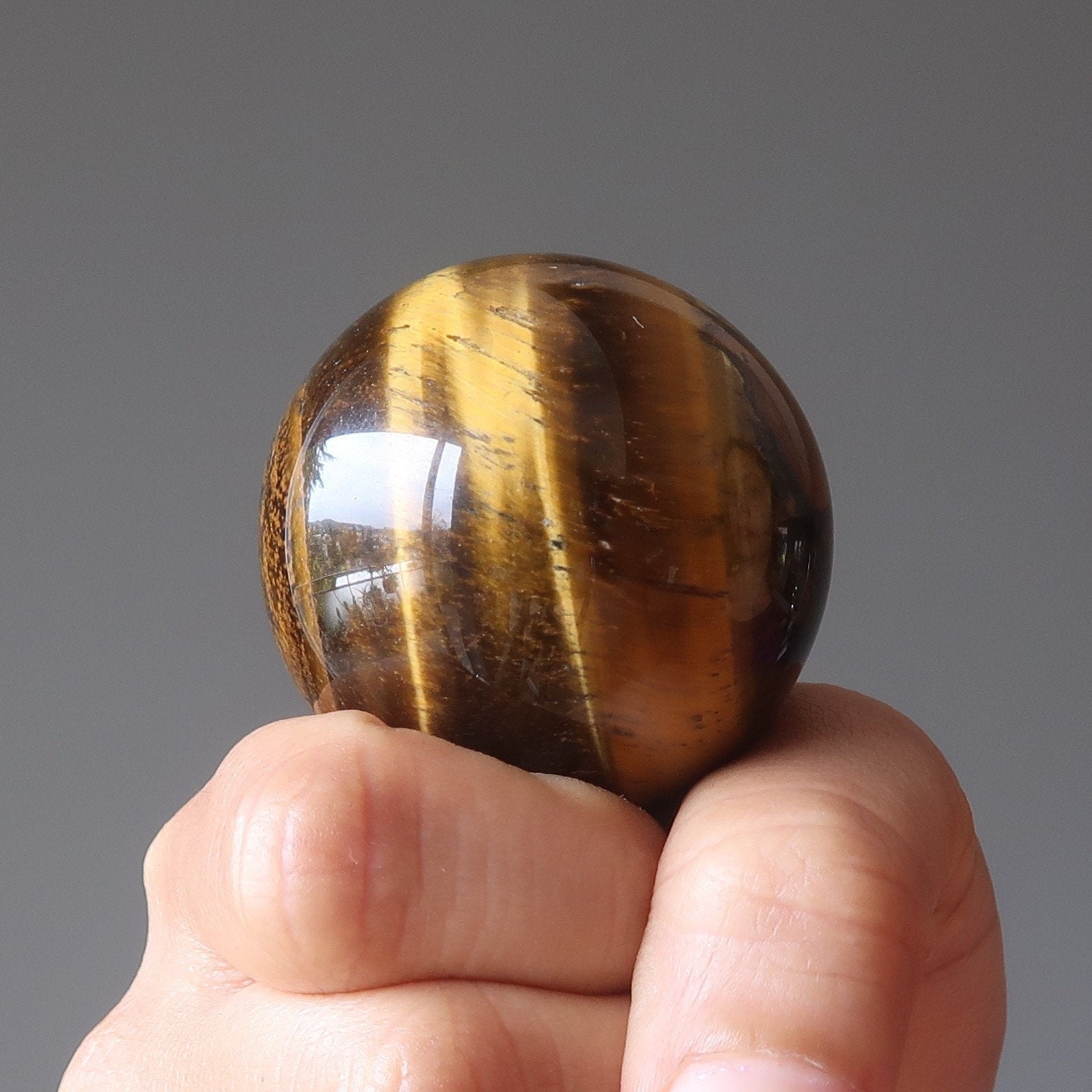 Tigers Eye Sphere Golden Champion Brown Crystal Ball