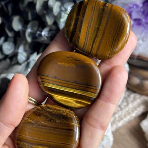 Tiger Eye Worry Stone, Courage, Strength, Luck