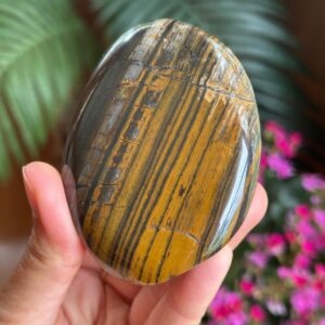 Xl Tiger Eye Palmstone, Courage, Power, Protection, Palm Stone