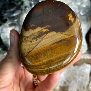 Xl Tiger Eye Palmstone, Courage, Power, Protection, Palm Stone