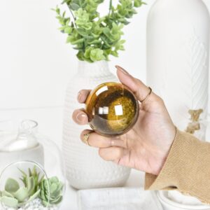 Yellow Tiger Eye Crystal Ball: Polished Sphere For Meditation