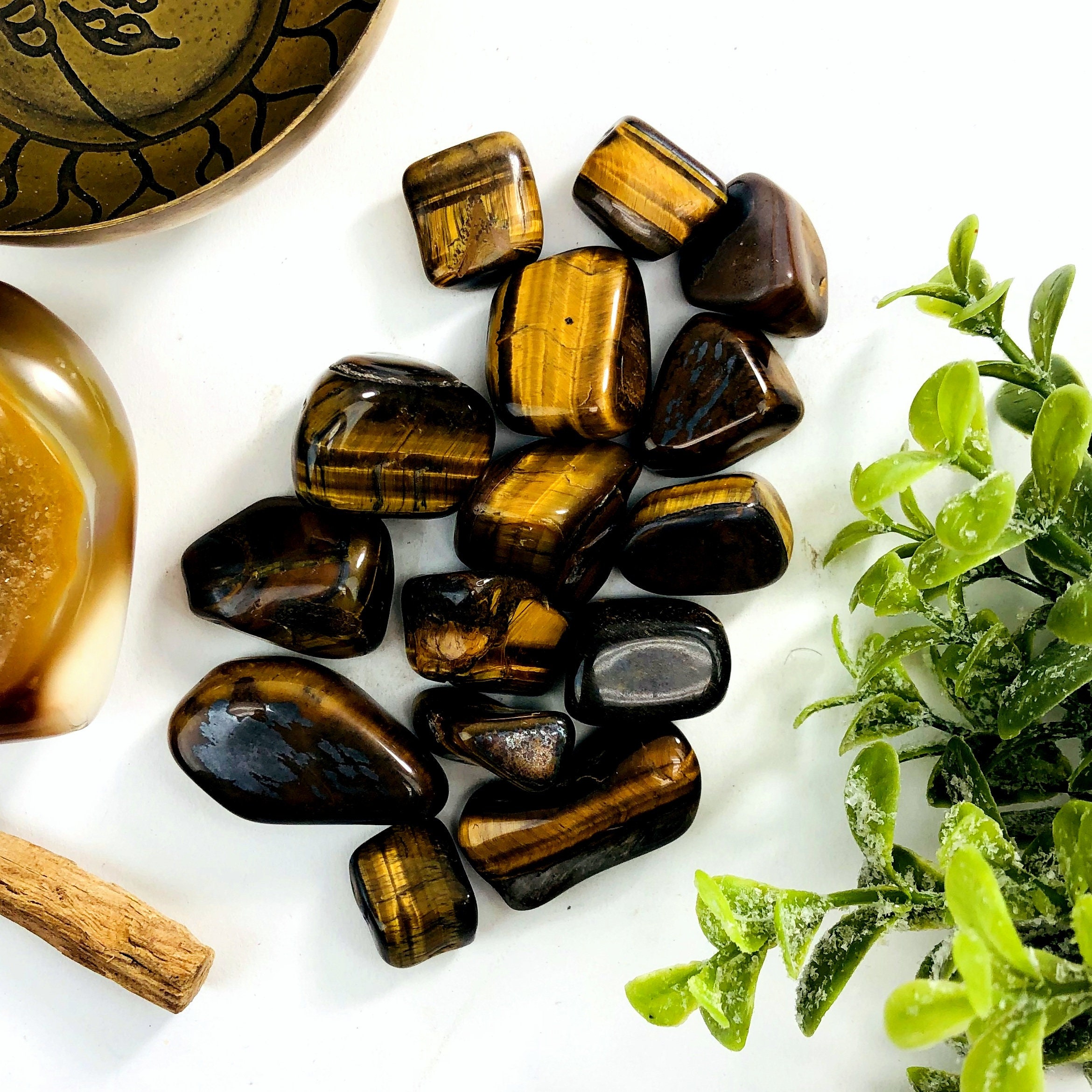 1/2 Lb Tiger Eye Medium Tumbled Stones