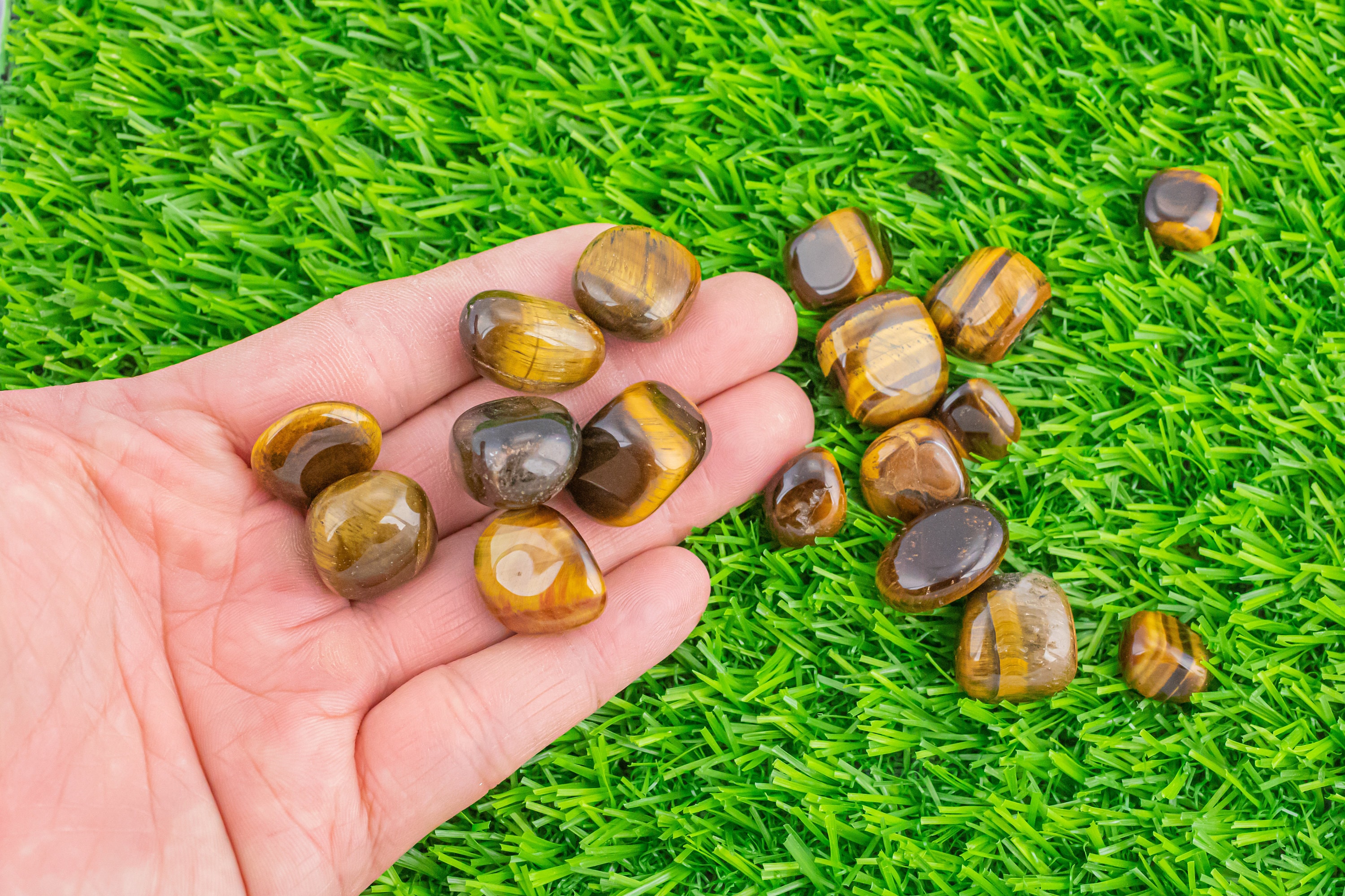 1 Pc Natural Tiger Eye Medium Tumbled Stone- .5 Inch-1.25 Inch