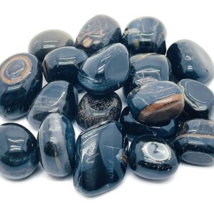 Blue Tiger Eye Tumbled Stone  – Hawk Eye Tumbled Tumbled Stone – Loose Gemstones - TU1046