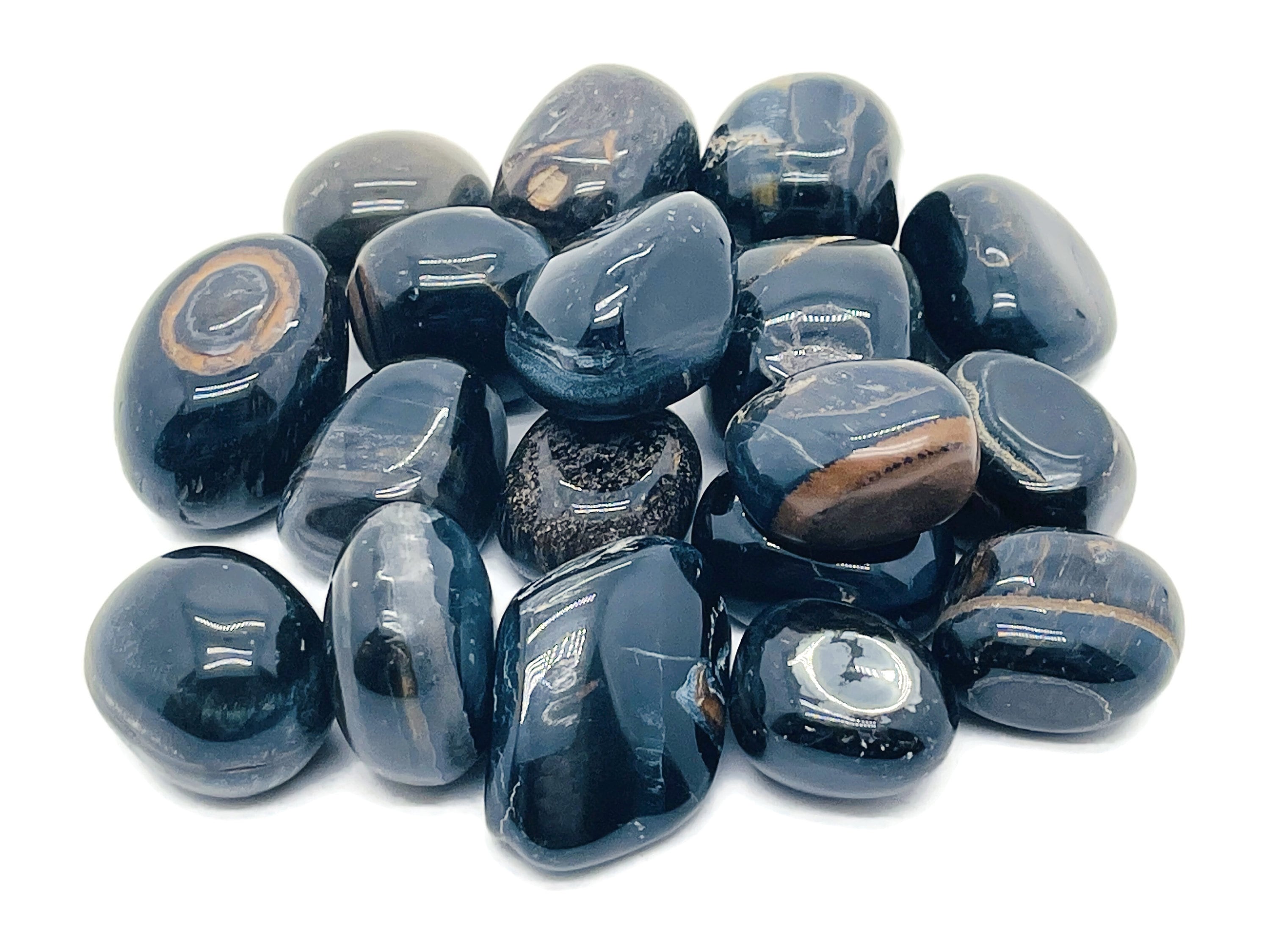 Blue Tiger Eye Tumbled Stone – Hawk Eye Tumbled Tumbled Stone – Loose Gemstones - Tu1046