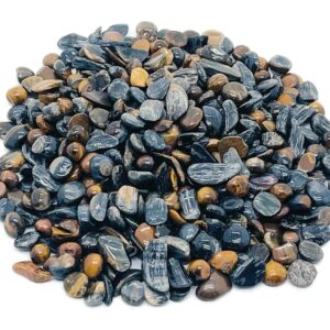 Blue Tigers Eye Chips – Gemstone Chips – Crystal Semi Tumbled Chips - Bulk Crystal - 5-7mm  - CP1204