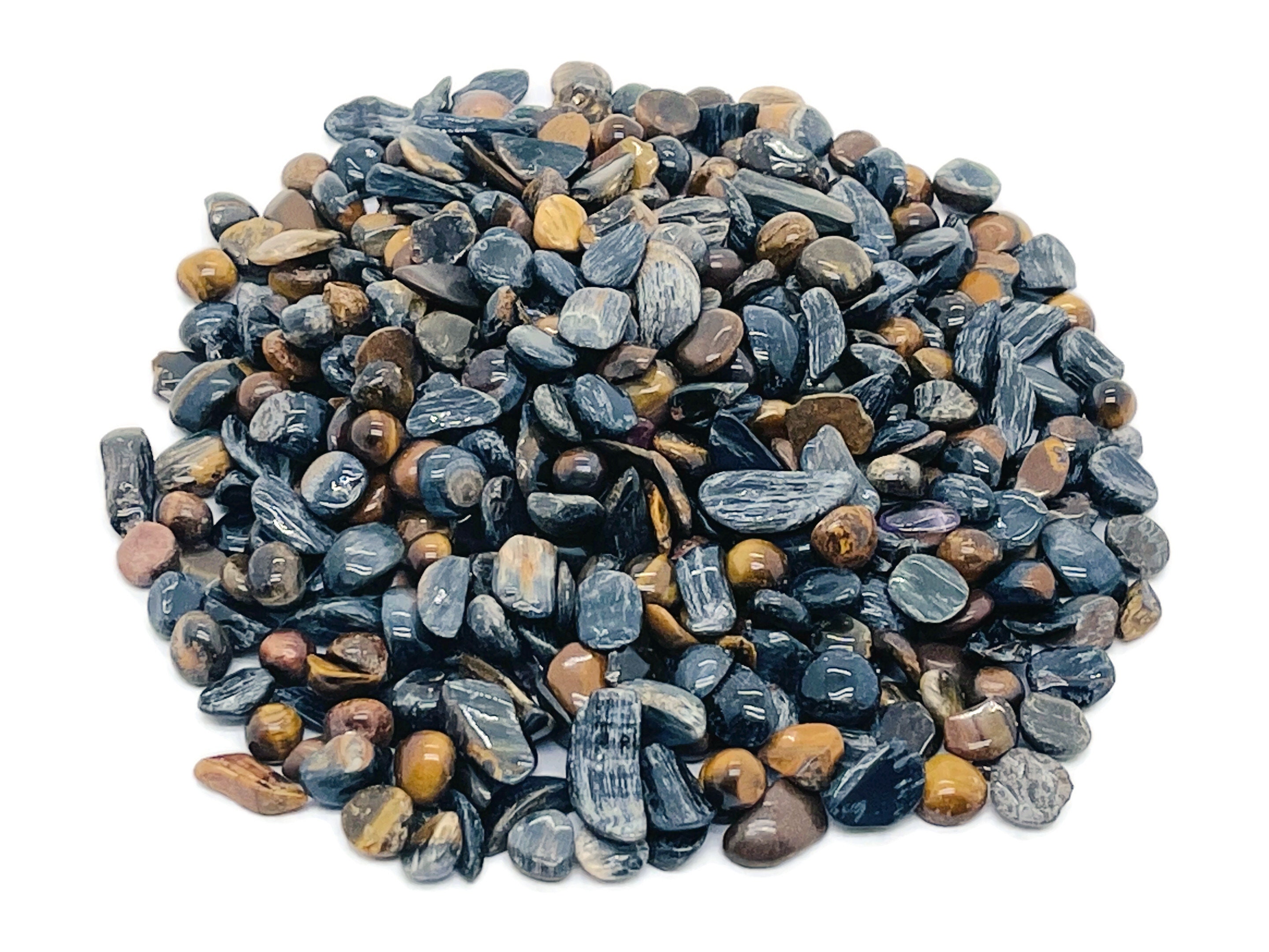 Blue Tigers Eye Chips – Gemstone Chips – Crystal Semi Tumbled Chips - Bulk Crystal - 5-7mm  - Cp1204