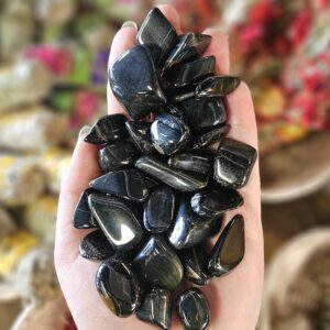 Blue Tigers Eye Tumbled Stone, One, Gemstone, Feng Shui, Artisan, Crystal Healing, Stones