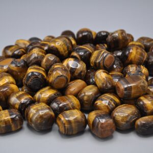 Gold Tiger Eye Tumbled Stone, Polished Healing Crystal & Stone