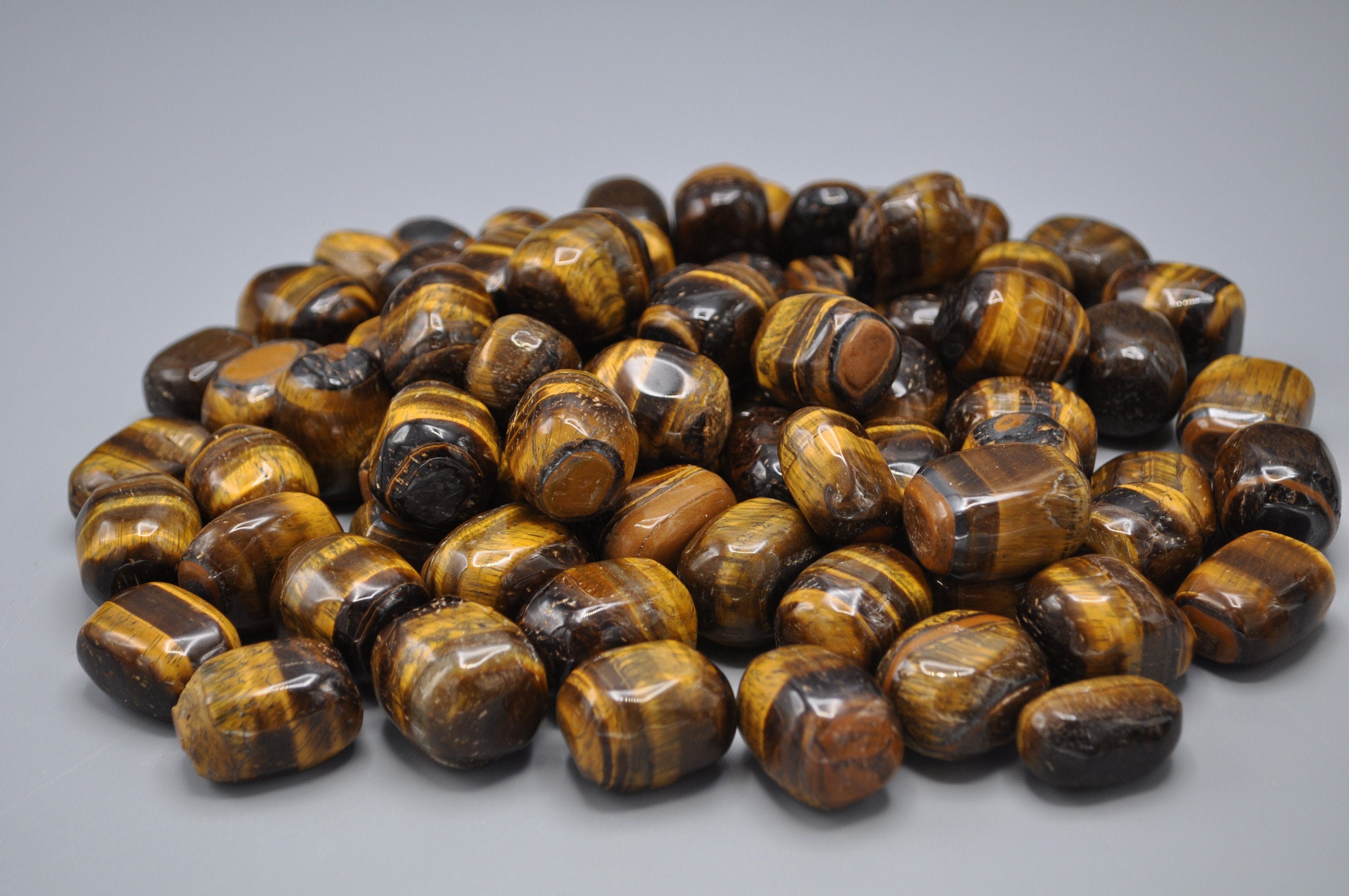 Gold Tiger Eye Tumbled Stone, Polished Healing Crystal & Stone