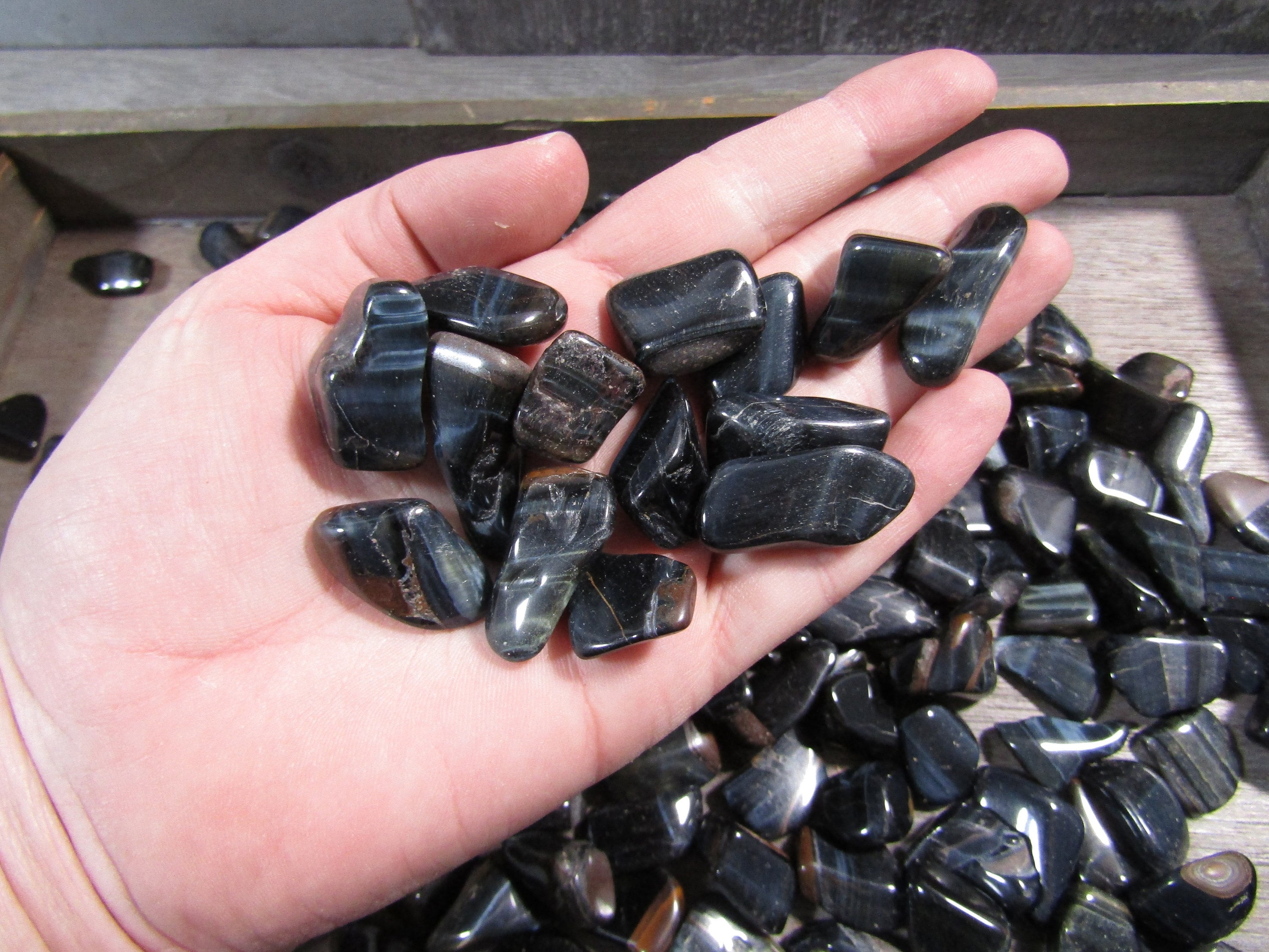 Hawks Eye Or Blue Tiger Eye Small Tumbled Stone